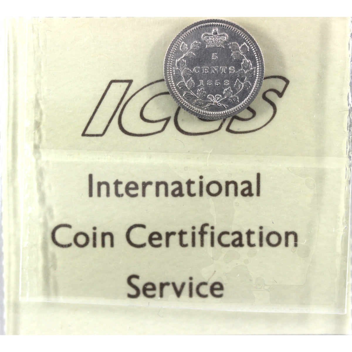 1858 Small Date Canada 5-cents ICCS Certified VF20