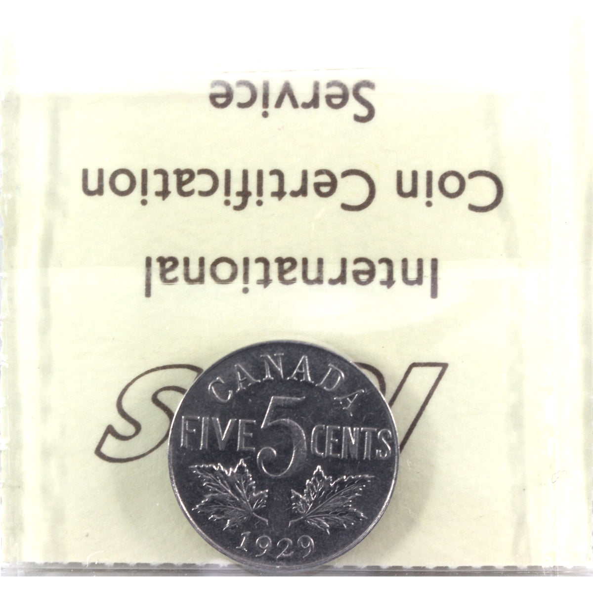 1929 Canada 5-cents ICCS Certified EF40