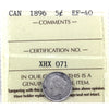 1896 Canada 5-cents ICCS Certified EF40