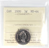 2000 Canada 5-cents ICCS Certified MS64