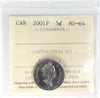 2001P Canada 5-cents ICCS Certified MS64