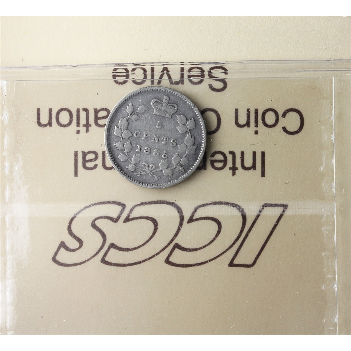 1885 Small 5/5 Canada 5-cents ICCS Certified F12