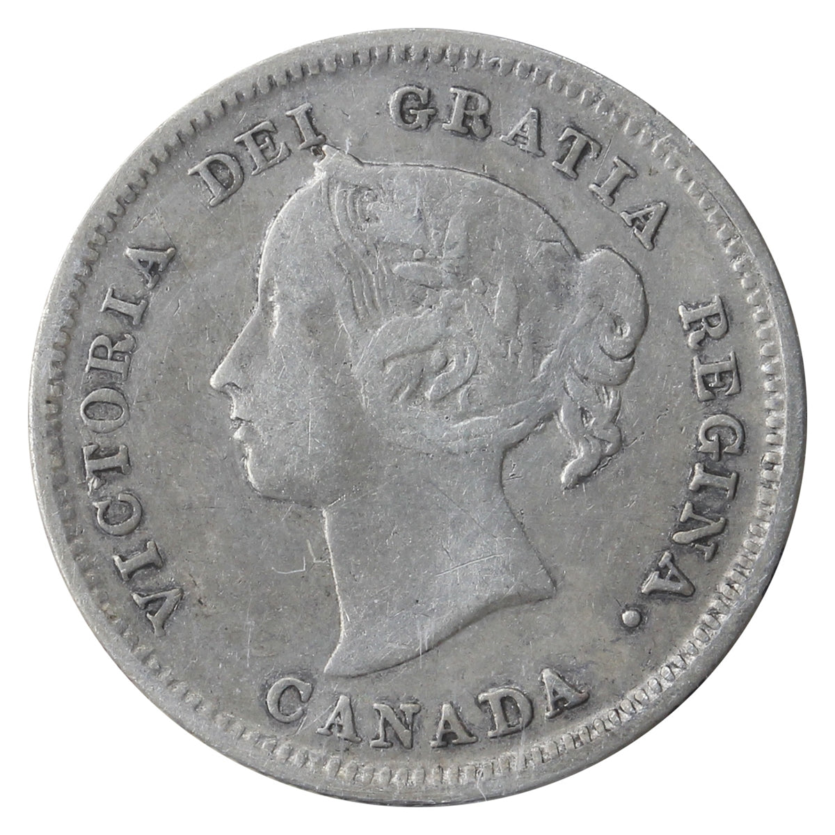 1885 Small 5/5 Canada 5-cents ICCS Certified F12