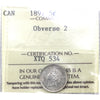 1891 Obv. 2 Canada 5-cents ICCS Certified EF40