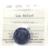 1951 Low Relief Canada 5-cents ICCS Certified MS63