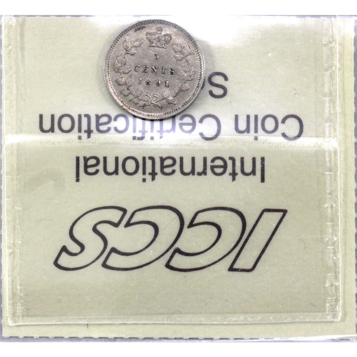 1891 Obv. 5 Canada 5-cents ICCS Certified EF40