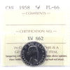 1958 Canada 5-cents ICCS Certified PL-66