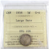 1858 Large Date Canada 5-cents ICCS Certified G4