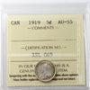 1919 Canada 5-cents ICCS Certified AU55