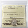 1919 Canada 5-cents ICCS Certified AU58