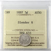 1897 Slender 8 Canada 5-cents ICCS Certified AU50
