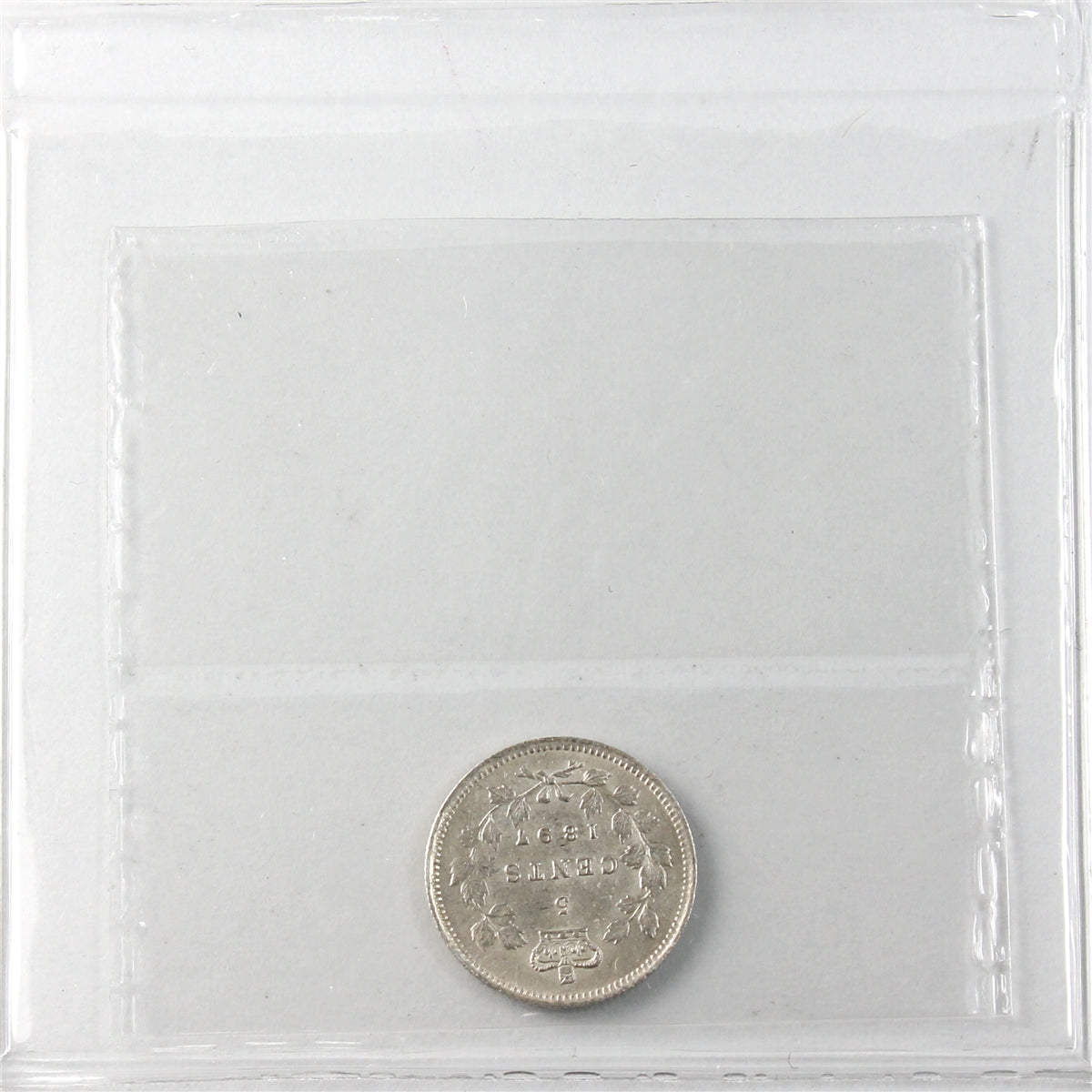 1897 Slender 8 Canada 5-cents ICCS Certified AU50