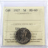 1927 Canada 5-cents ICCS Certified MS60