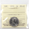 1970 Canada 5-cents ICCS Certified MS65