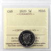 2020 Canada 5-cents ICCS Certified MS66