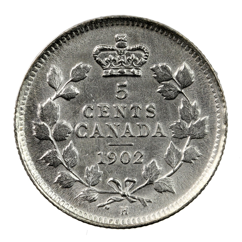 1902H Small H Canada 5-cents Choice Brilliant Uncirculated (MS64) $