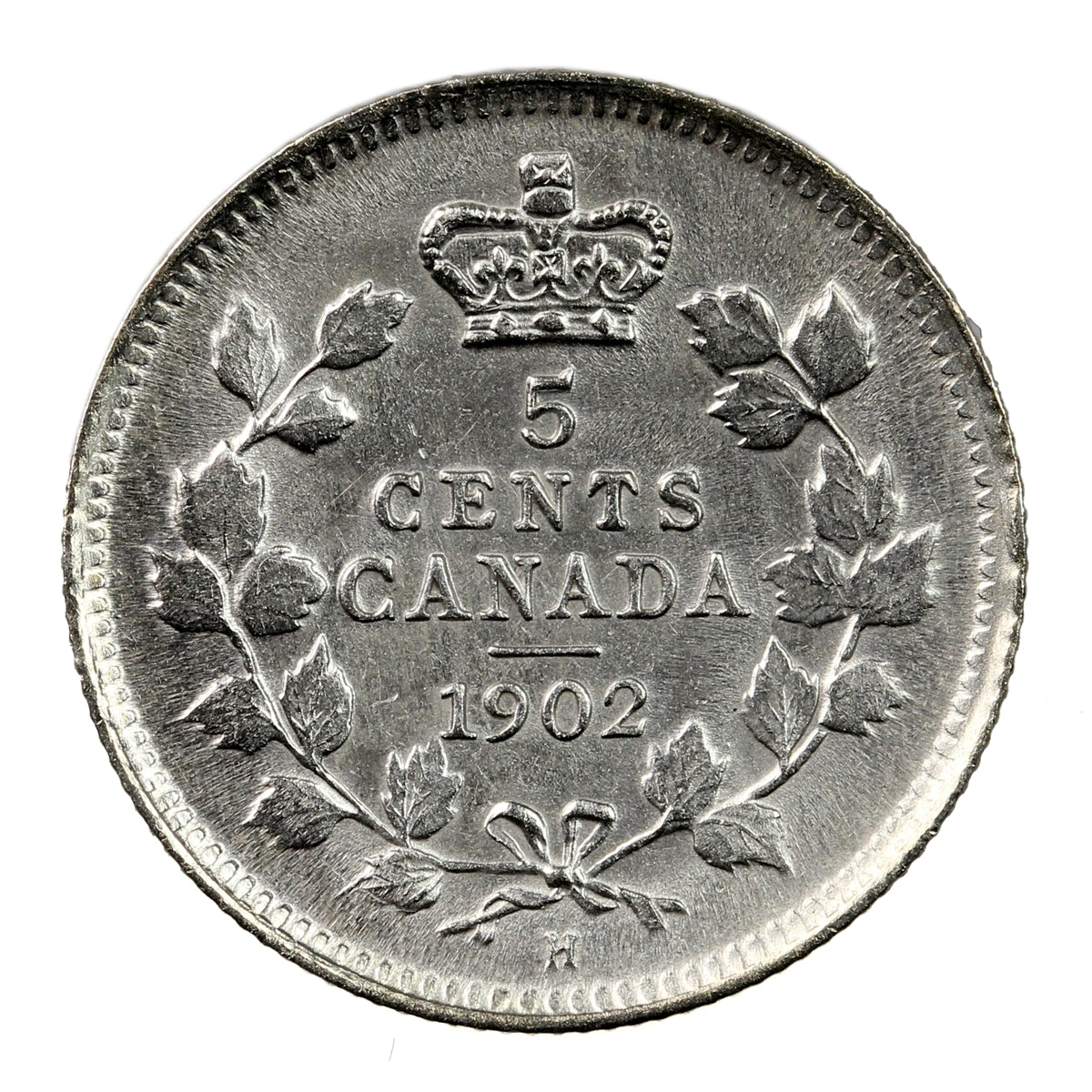 1902H Small H Canada 5-cents Choice Brilliant Uncirculated (MS64) $