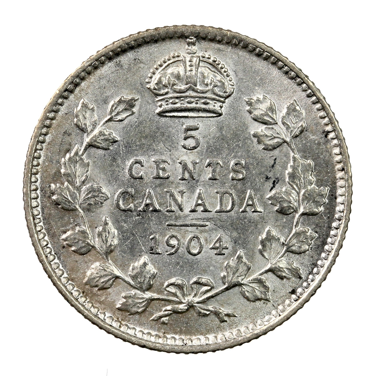 1904 Canada 5-cents Almost Uncirculated (AU50) $