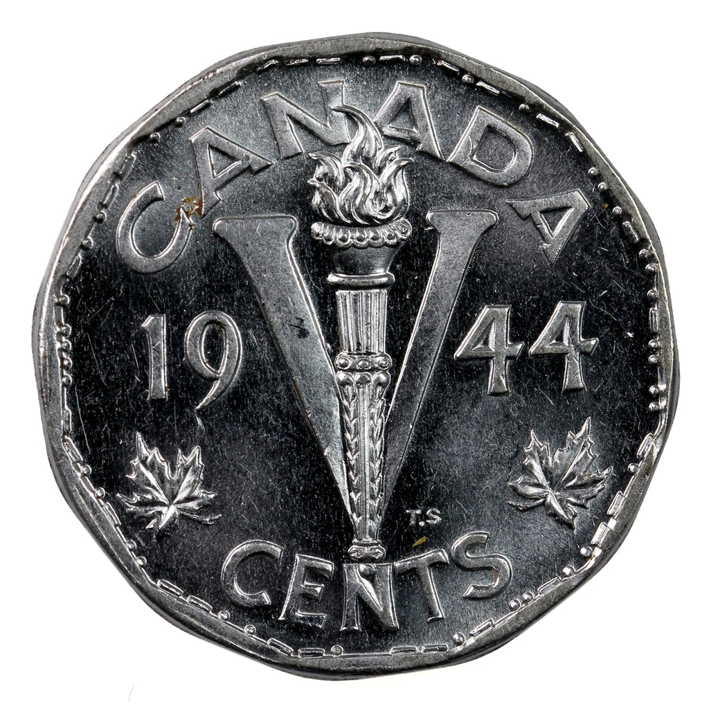 1944 Canada 5-cents AU-UNC Cameo (AU55)