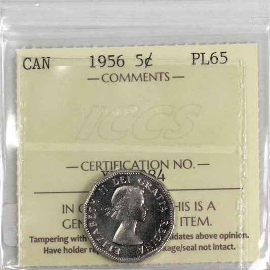1956 Canada 5-cents ICCS Certified PL-65