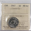 1947 Canada 5-cents ICCS Certified MS62