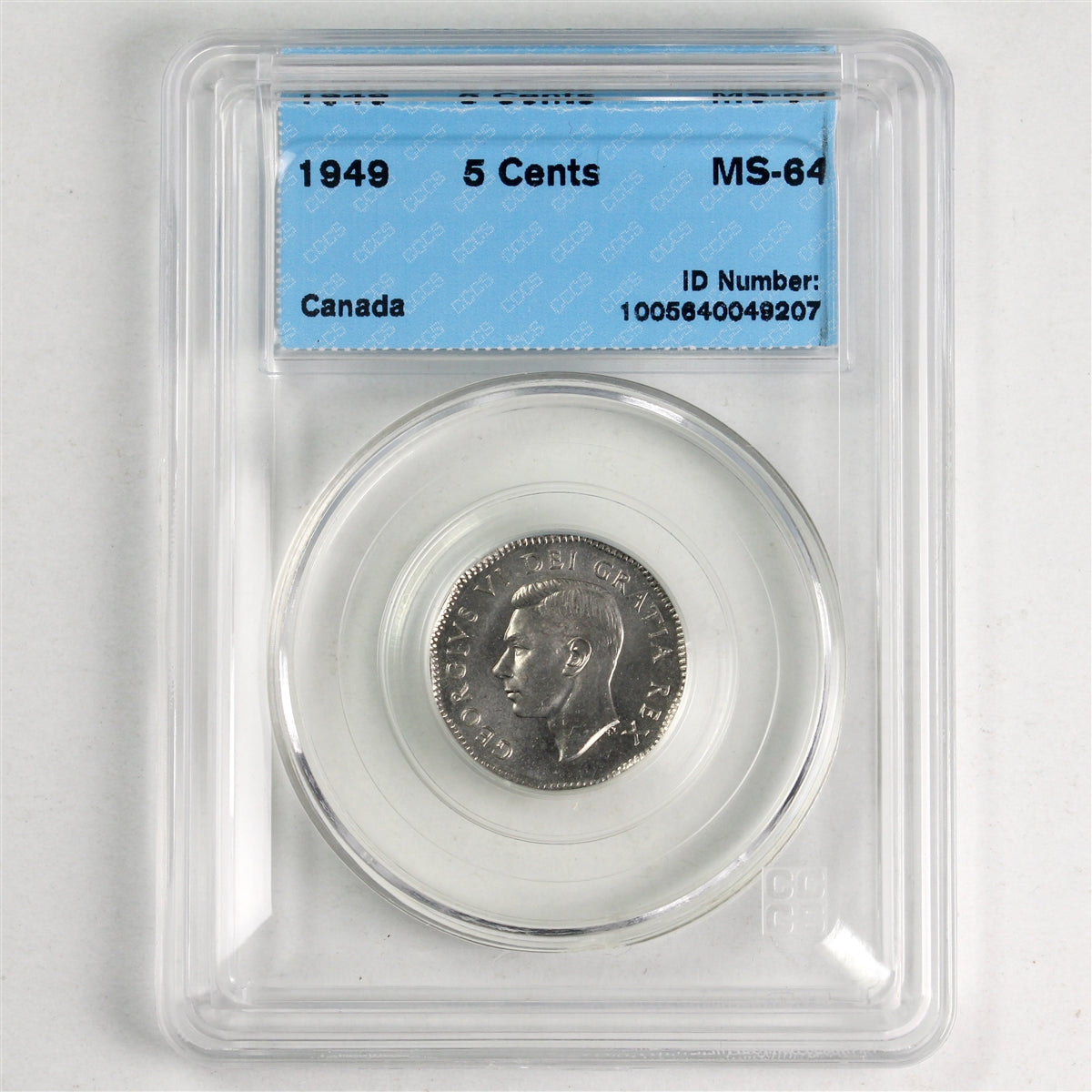 1949 Canada 5-cents CCCS Certified MS64
