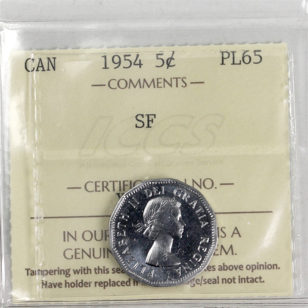 1954 SF Canada 5-cents ICCS Certified PL-65