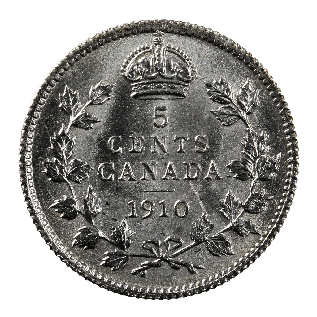 1910 Pointed Leaves Canada 5-cents UNC+ (MS62) $