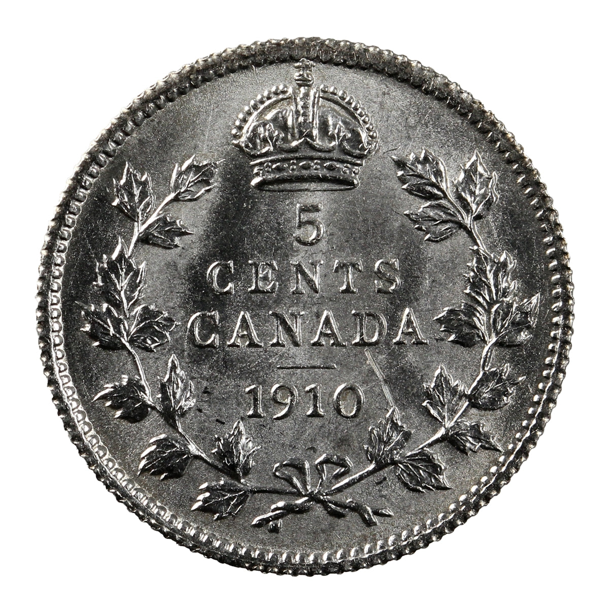 1910 Pointed Leaves Canada 5-cents UNC+ (MS62) $