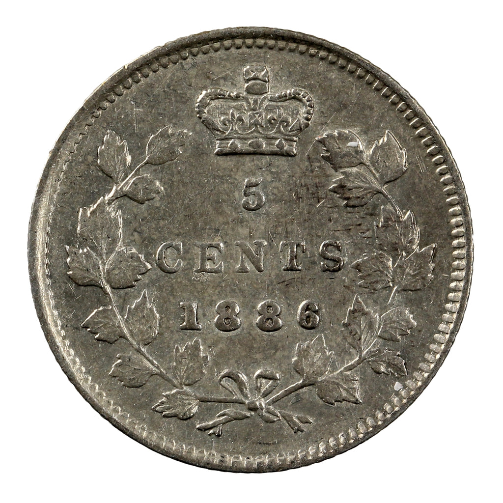 1886 Small 6 Canada 5-cents Extra Fine (EF40) $