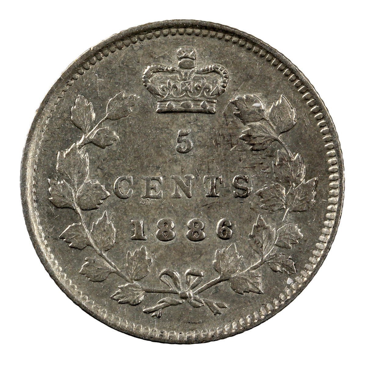 1886 Small 6 Canada 5-cents Extra Fine (EF40) $