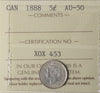 1888 Canada 5-cents ICCS Certified AU50