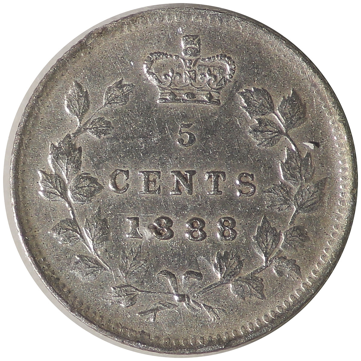 1888 Canada 5-cents ICCS Certified AU50