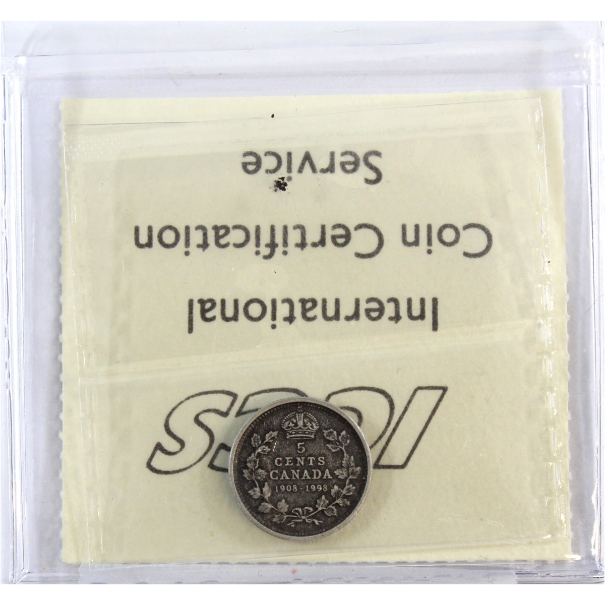 1998 Matte, 1908-1998 Commemorative Canada 5-cents ICCS Certified PF-60