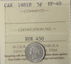 1881H Canada 5-cents ICCS Certified EF40