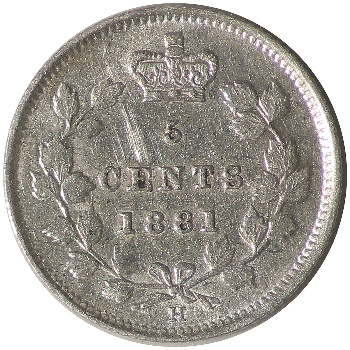 1881H Canada 5-cents ICCS Certified EF40