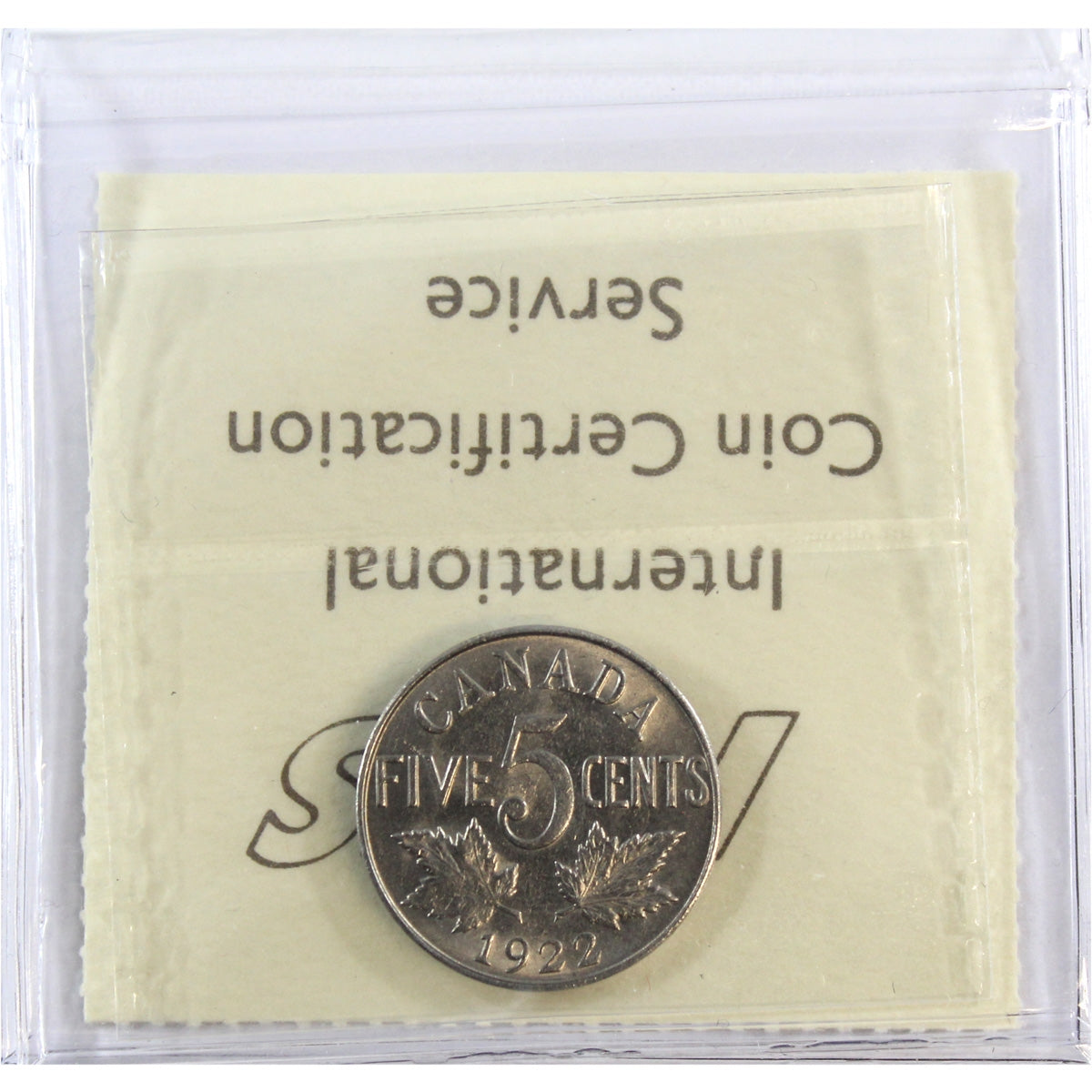 1922 Far Rim Canada 5-cents ICCS Certified MS60