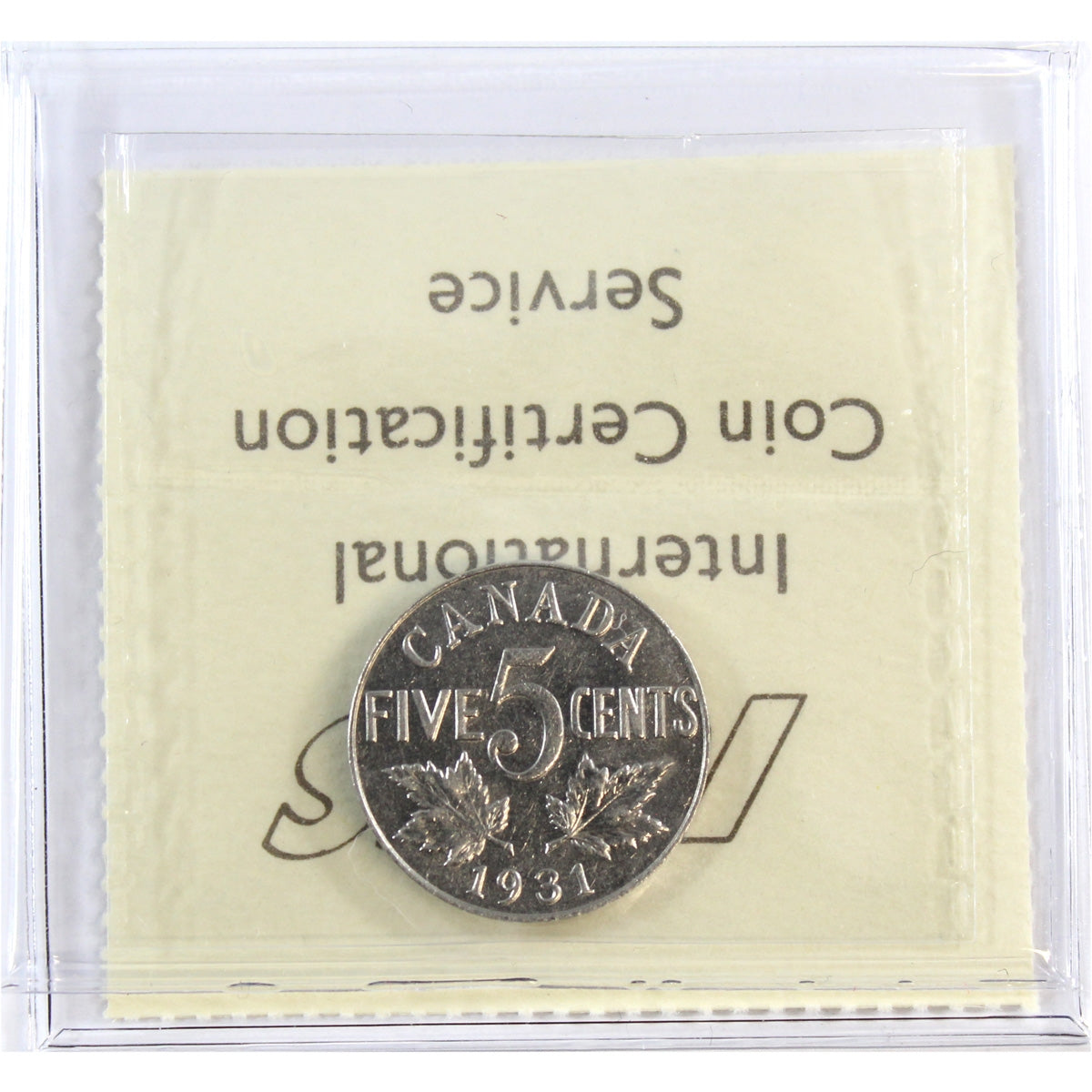 1931 Canada 5-cents ICCS Certified AU50