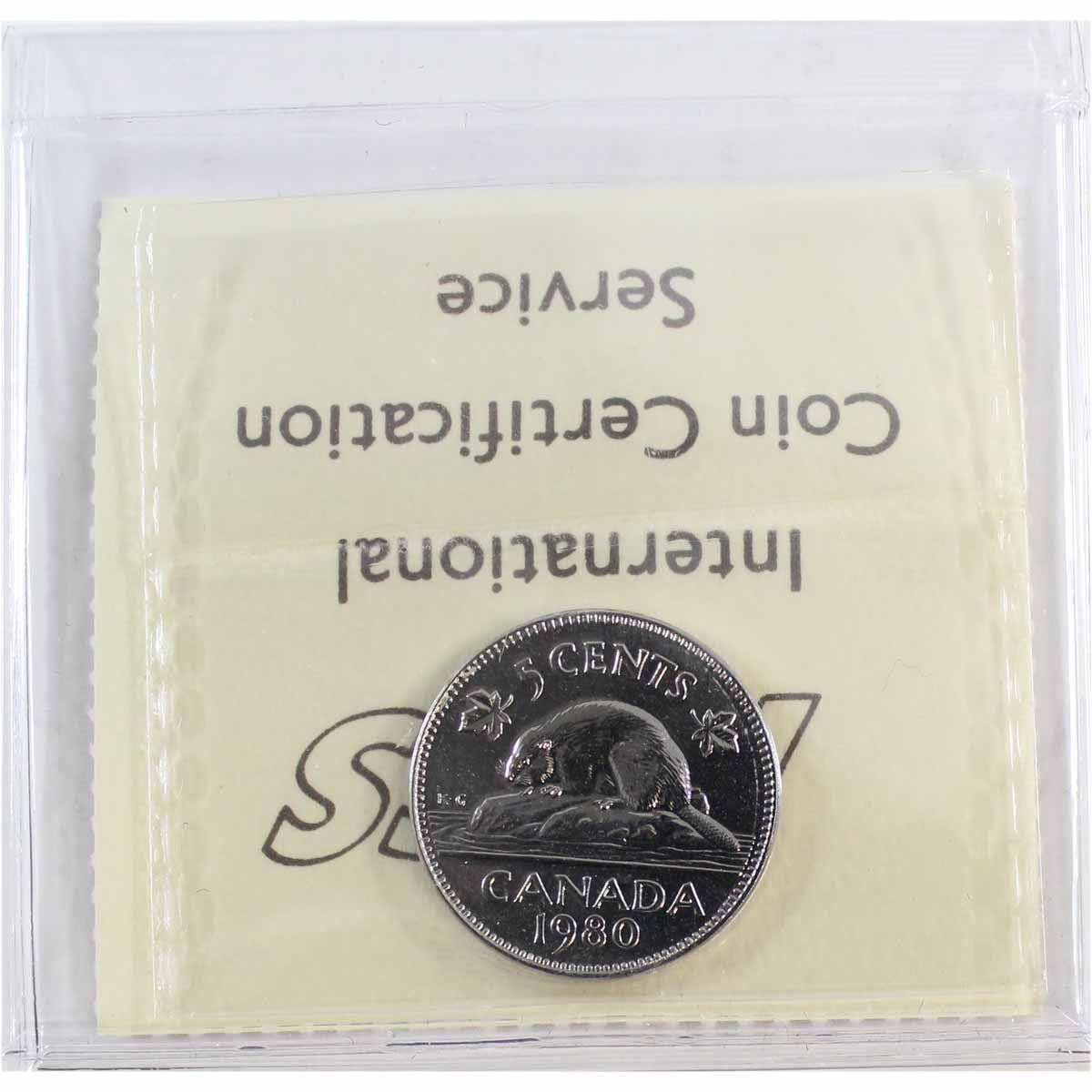 1980 Canada 5-cents ICCS Certified SP67