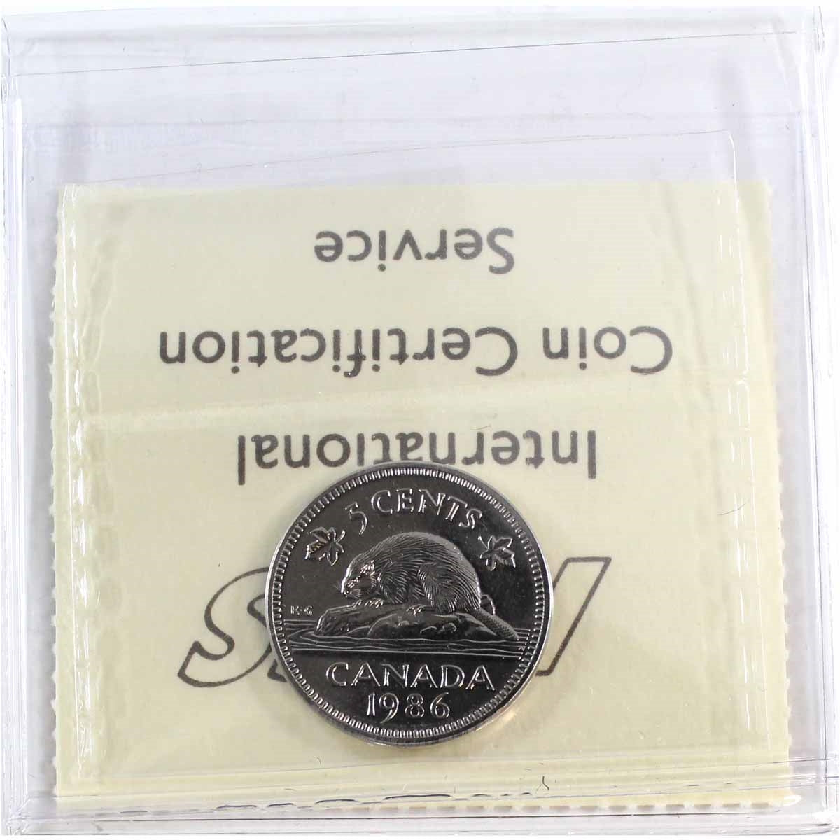 1986 Canada 5-cents ICCS Certified SP67