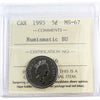 1995 Canada 5-cents ICCS Certified MS67 NBU