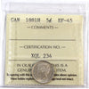 1881H Canada 5-cents ICCS Certified EF45