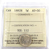 1882H Canada 5-cents ICCS Certified AU50