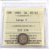 1885 Large 5 Canada 5-cents ICCS Certified EF45