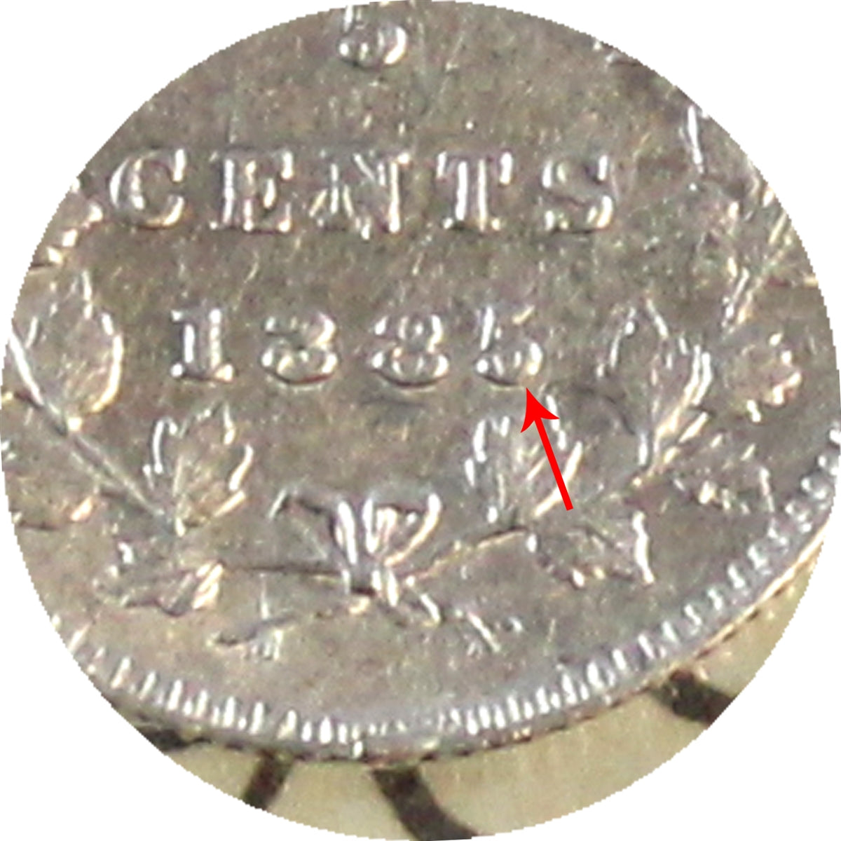 1885 Small 5 Canada 5-cents ICCS Certified EF40