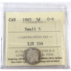 1885 Small 5 Canada 5-cents ICCS Certified G4