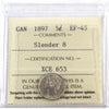 1897 Slender 8 Canada 5-cents ICCS Certified EF45