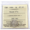 1900 Round O's Canada 5-cents ICCS Certified EF40