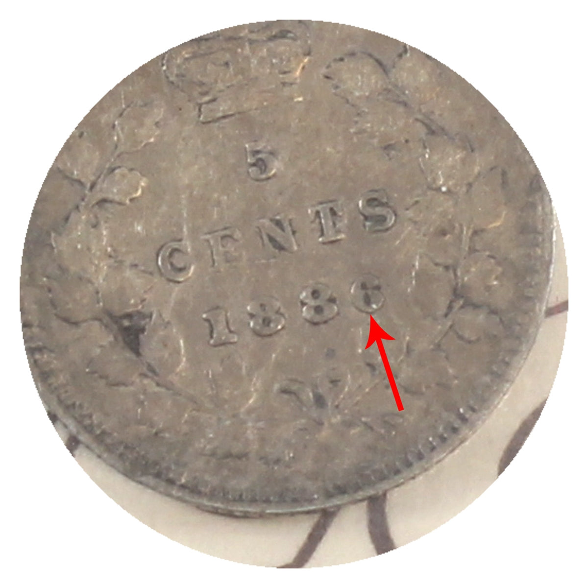 1886 Large 6 Canada 5-cents ICCS Certified F15