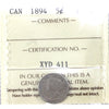 1894 Canada 5-cents ICCS Certified F12